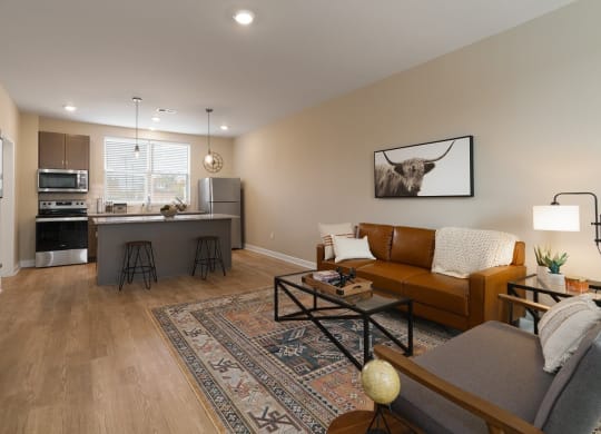 Living Room With Kitchen at Adelphi Quarter, Columbus, OH, 43203