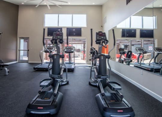 cardio equipment in the gym at 7 Pointe Apartments, Indianapolis, Indiana