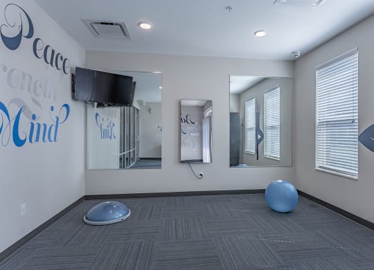 Interior of gym at DeSales Flats Apartments*, Cincinnati, 45206