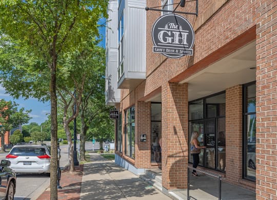 Outdoor area at DeSales Flats Apartments*, Cincinnati, OH