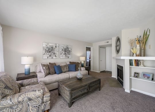 Model Living Room at Enclave, Beavercreek, OH, 45431
