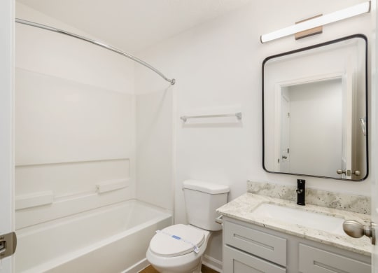 a bathroom with a sink toilet and a bath tub