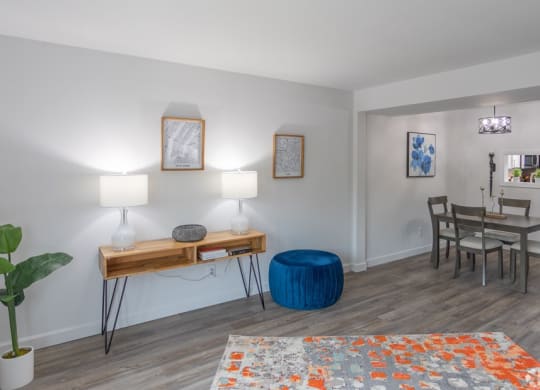 Living Room With Dining Area View at Galbraith Pointe Apartments and Townhomes*, Cincinnati, Ohio