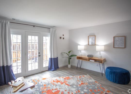 Living Room With Expansive Window at Galbraith Pointe Apartments and Townhomes*, Ohio