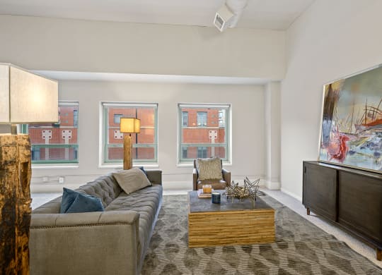 Living room at The Lofts at Shillito Place, Ohio