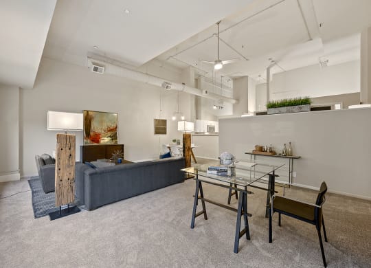 Living and kitchen at The Lofts at Shillito Place, Ohio, 45202