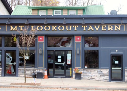 the front of my lookout tavern on a city street