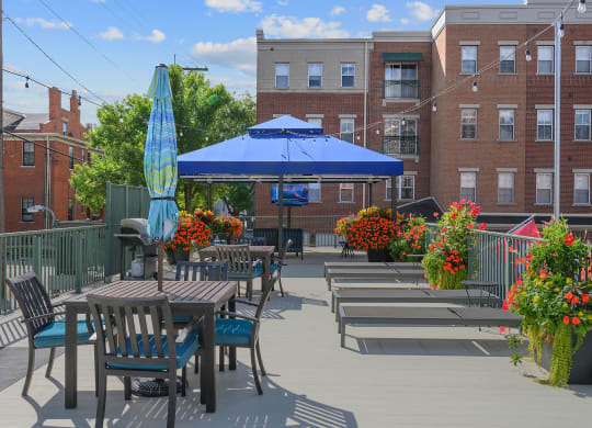 Outdoor Patio at Roebling Row, Covington, Kentucky