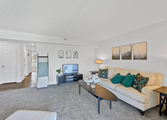 Living room with a couch and a table at Wrights Point, Ft Wright, KY, 41011