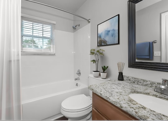 a bathroom with a tub and a sink and a toilet