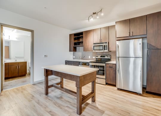 Chef-Inspired Kitchen Islands in Select Apartments at The Casey, 2100 Delgany, Denver