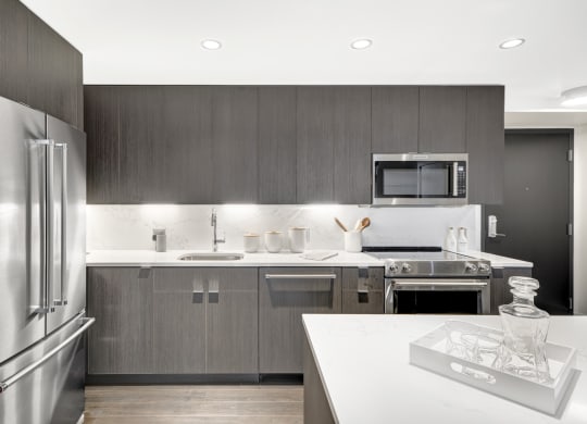 Fully-Equipped Kitchen with Stainless Steel Appliances at Stratus, Seattle, 98121