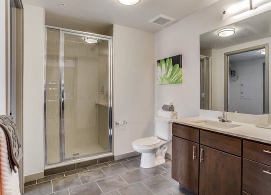 Quartz Countertops in Bathrooms at The Casey, Denver, 80202