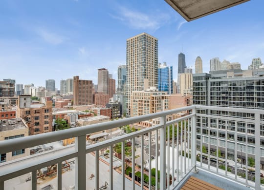 Large, Private Patios & Balconies at Flair Tower, Chicago, Illinois
