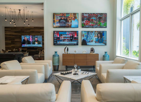 Elegant Clubhouse with 5 TVs at Allure by Windsor, Boca Raton, FL