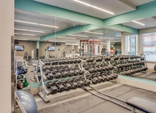 Fitness Center with Large Free Weights Selection at The Casey, 80202, CO