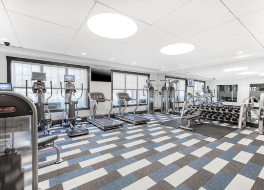 Fitness Center With Modern Equipment at Jack Flats by Windsor, 1000 Stone Place, Melrose