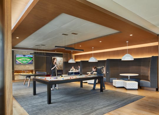 Game Room with Billiards Table at Stratus, Seattle, WA