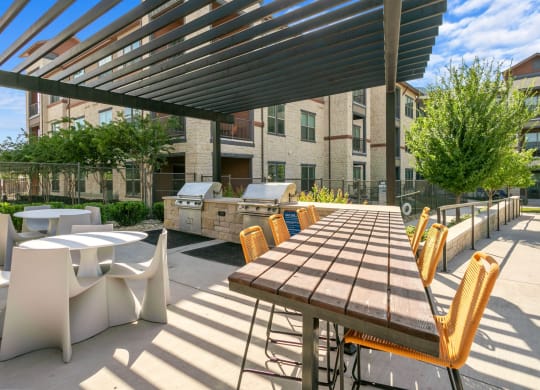 Outdoor patio at The Lakeyard District