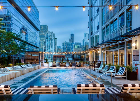 Resort Style Pool at Flair Tower, Chicago, Illinois