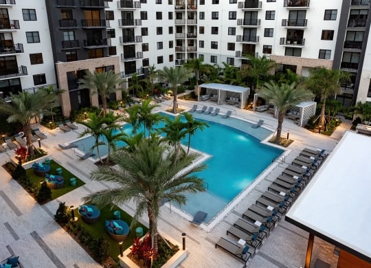 Aerial View Of Pool at Centrico by Windsor, Doral, Florida