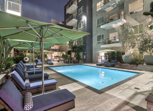 Spend the evening relaxing by the pool at Olympic by Windsor, 936 S. Olive St, CA