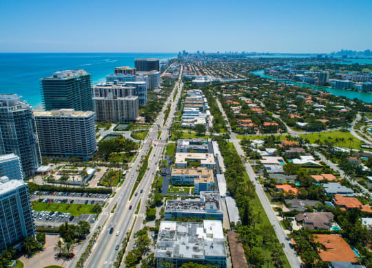 Aerial view of Bal Harbour near Windsor Biscayne Shores in North Miami