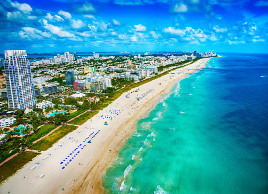 Aerial view of Miami Beach near Windsor Biscayne Shores in North Miami