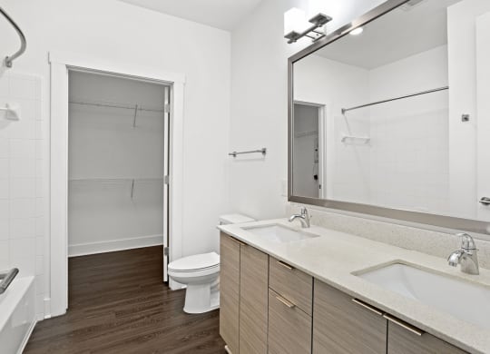Bathroom with walk-in closet at The Encore by Windsor, Atlanta, 30339