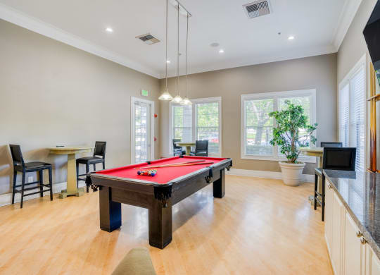 Billiards Table in Clubhouse at The Estates at Park Place, Fremont, California