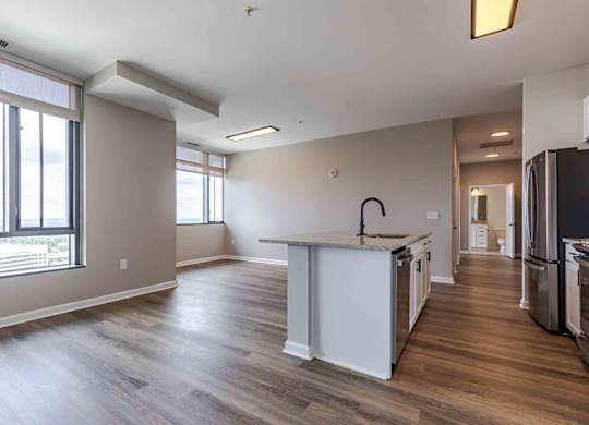 NoBe Market Apartments in North Bethesda, Maryland Loft Kitchen and Living Room