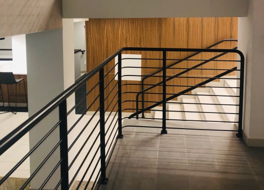 a view of the stairwell from the second and third floors at Carver and Slowe Apartments, Washington
