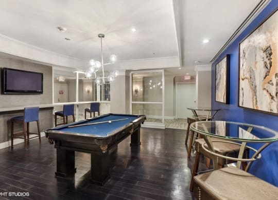Billiards Table at The Saratoga Apartments, Washington, DC, 20008