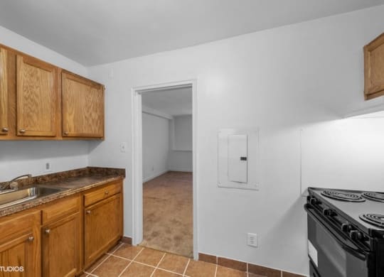 Kitchen cabinets at Croydon Court Apartments