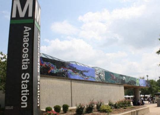 a large sign in front of a building