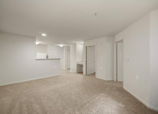 Empty living area at River Point Apartments, Maryland