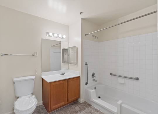 Bathroom space at River Point Apartments, Maryland, 21221