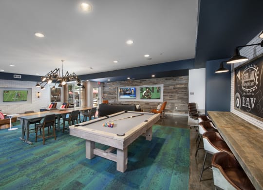 a recreation room with a pool table and ping pong table at Marley EAV, Atlanta, GA, 30316