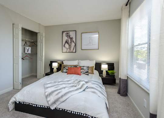 Bedroom Interior at The Carter 4250 Apartments, Norcross