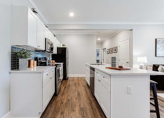 Kitchen With Custom Cabinetry at Liberty Club, Georgia, 31313