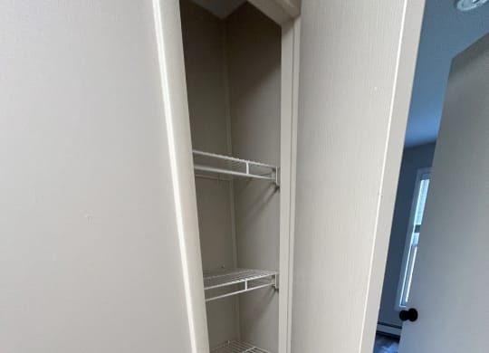 Spacious Linen Closet at Briarcliff at Quechee Apartments, Quechee, VT 05059
