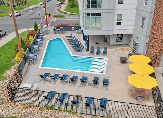 Aerial Pool View at Century Bridges, Roanoke, VA 24016