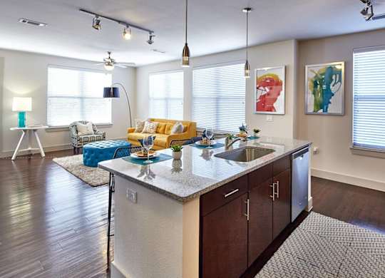 Kitchen And Living Area at Century Cedar Hill, Cedar Hill, TX 75104