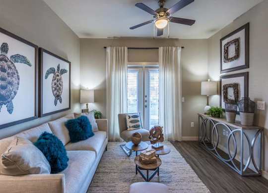 Living Room Interior at Century Palm Bluff, Portland, Texas