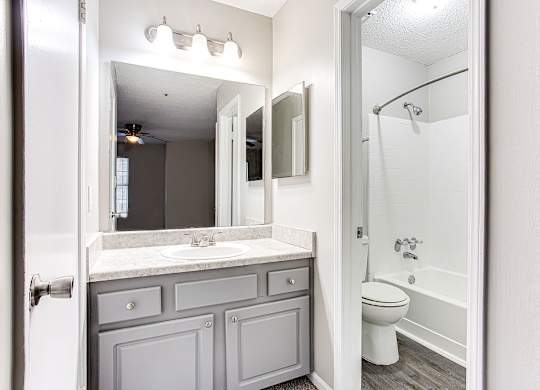 Vanity Lights in bathroom at Wildcreek Apartments, Clarkston, Georgia
