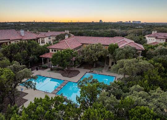 Aerial Pool View at Bridge at Heritage Woods, Austin