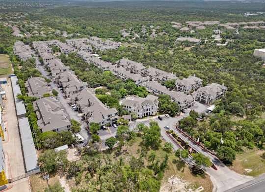 Drone View at Bridge at Canyon Creek, Austin, Texas