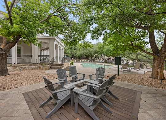 Firepit Patio at Bridge at Canyon Creek, Austin, TX