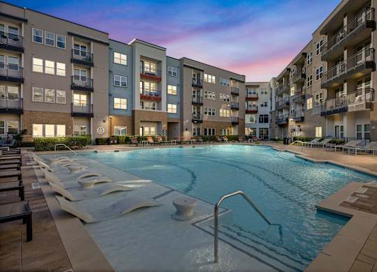 Twilight Pool at Bridge at Henley, Texas
