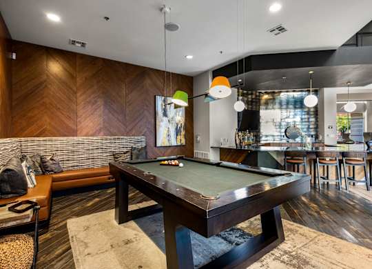 Clubhouse Billiards Table at Bridge at Henley, Austin, TX